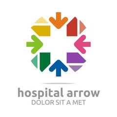 Abstract hospital health arrow plus