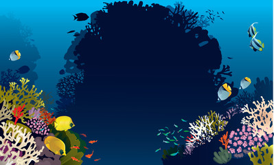 Fototapeta na wymiar Bannerfish in corals
