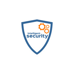 Intelligent security shield silhouette logo