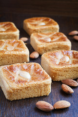 Freshly baked almond biscuits