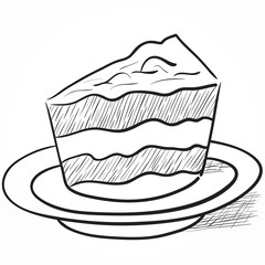 Hand-drawn vector drawing of a cake