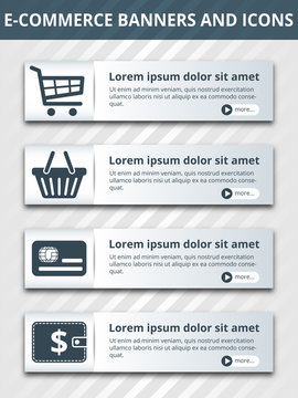 E-commerce banners and icons
