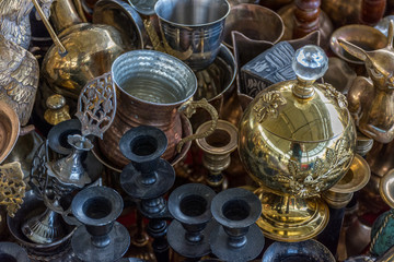 Antique Copper Vases, Pots & Brass Jugs
