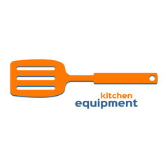 Kitchen spatula silhouette with kitchen equipment sign