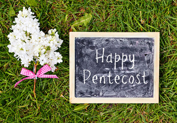 greeting card background happy pentecost - blackboard