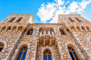 Obraz premium Architectural details of stone castle Mediterranean style
