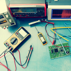 electronic measuring instruments, toned photo
