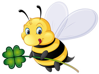 Bienchen mit Glücksklee