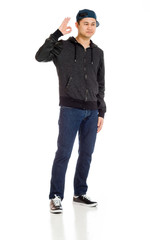 Naklejka premium Model isolated ok sign