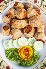 Deep fried crab meat roll cake.