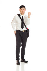 Model triumph victory fist