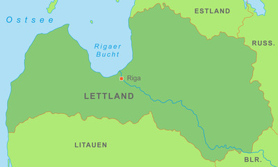 Lettland in grün (beschriftet)