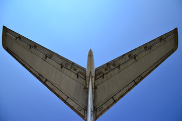 The tail of the old plane