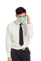 Model isolated with headache