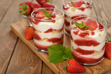 Dessert with strawberries