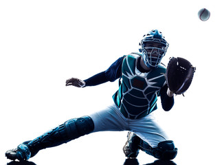 man baseball player silhouette isolated - Powered by Adobe