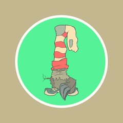 Vector illustration monster with a sock or stocking on his head