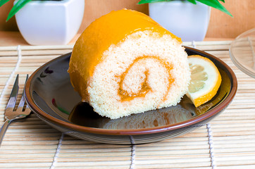 Orange roll cake