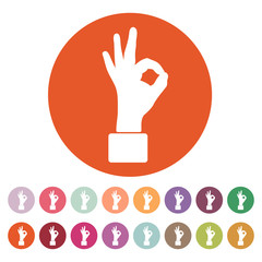 The OK icon. Okay symbol. Flat