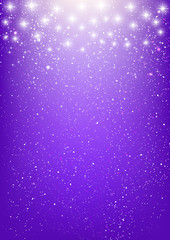 Shiny stars on purple background 