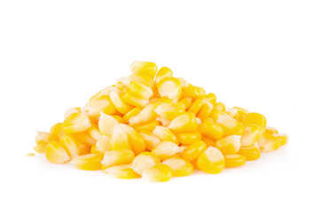 yellow corn isolated on the white