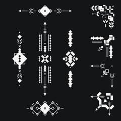 Fototapeta na wymiar Set of vector Tribal elements