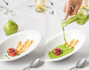 spinach soup with smoked salmon