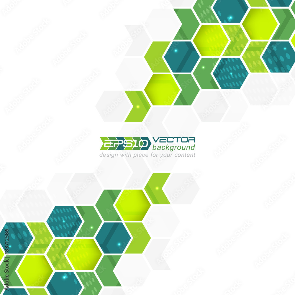 Wall mural abstract background, pattern with arrows and hexagons