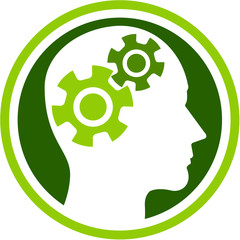 Logo, Icon, Symbol Kopf mit Gehirn