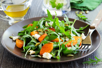 Pumpkin salad, arugula and feta.