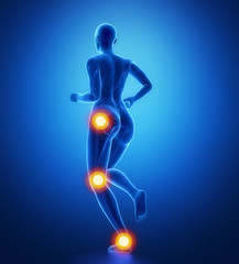 Leg most injured regoins in sport - ankle,hip,knee