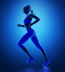 Fototapeta na wymiar Jogging woman pose
