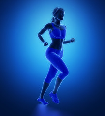 Fototapeta na wymiar Jogging woman pose