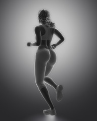 Jogging woman pose