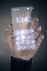 Transparent smartphone -futuristic concept