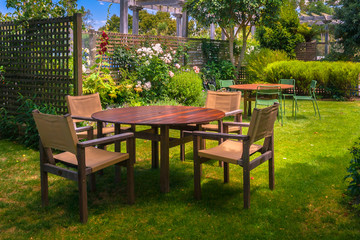 Dining Table set in Lush Garden