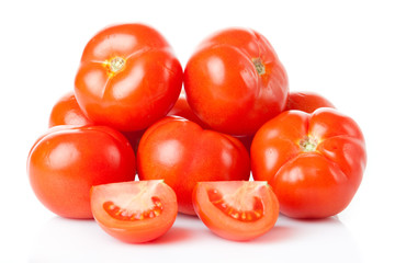 fresh tomatoes isolated on white background