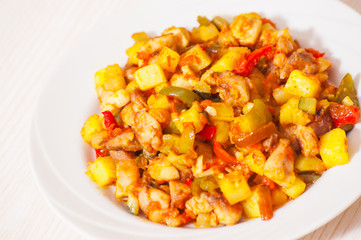 vegetables mix and chicken