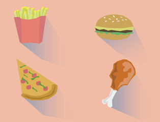 fast food vector set