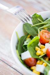 close up of vegetable salad bowl