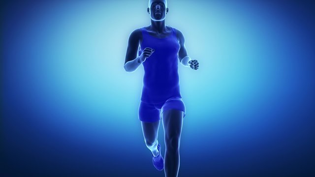 Running man heart scan in slow motion
