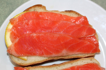 Sandwich with red fish