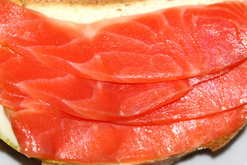 Sandwich with red fish trout