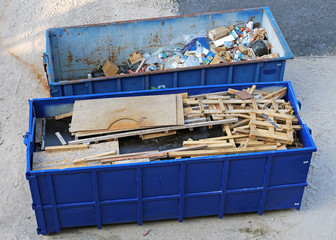 bennes pour déchets de chantier