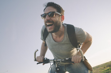 Man with bicycle