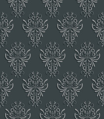 Seamless Background with 3d Floral Pattern