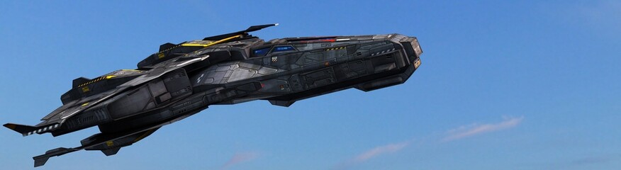 Science fiction spaceship in the sky - the Atmosphere © Riko Best