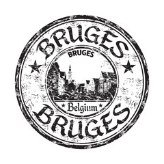 Bruges grunge rubber stamp