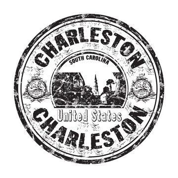 Charleston grunge rubber stamp
