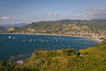 Fototapeta na wymiar Beautiful high angle view of Puerto Lopez, popular vacation spot